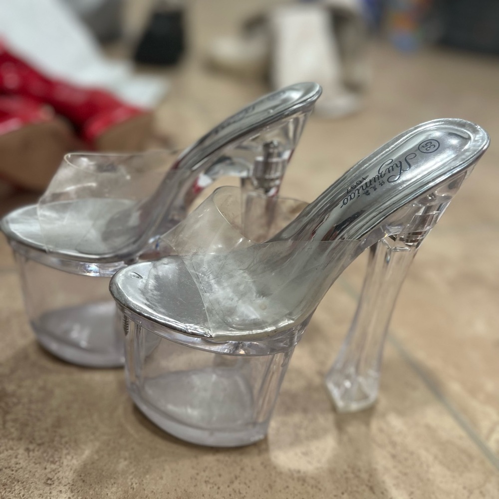 Ellie Clear Platform Heels 8inch